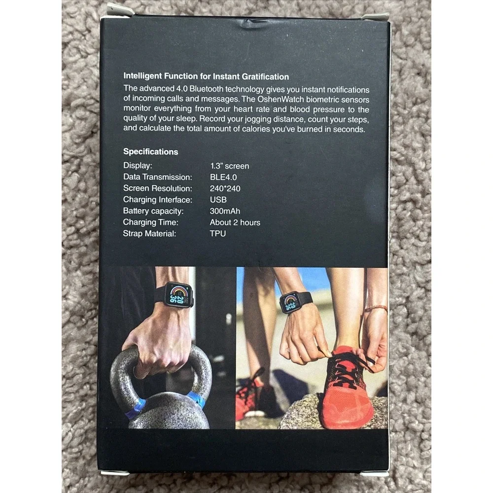 Oshen Smart Band Sport Watch Black - Fitness Activity Tracker